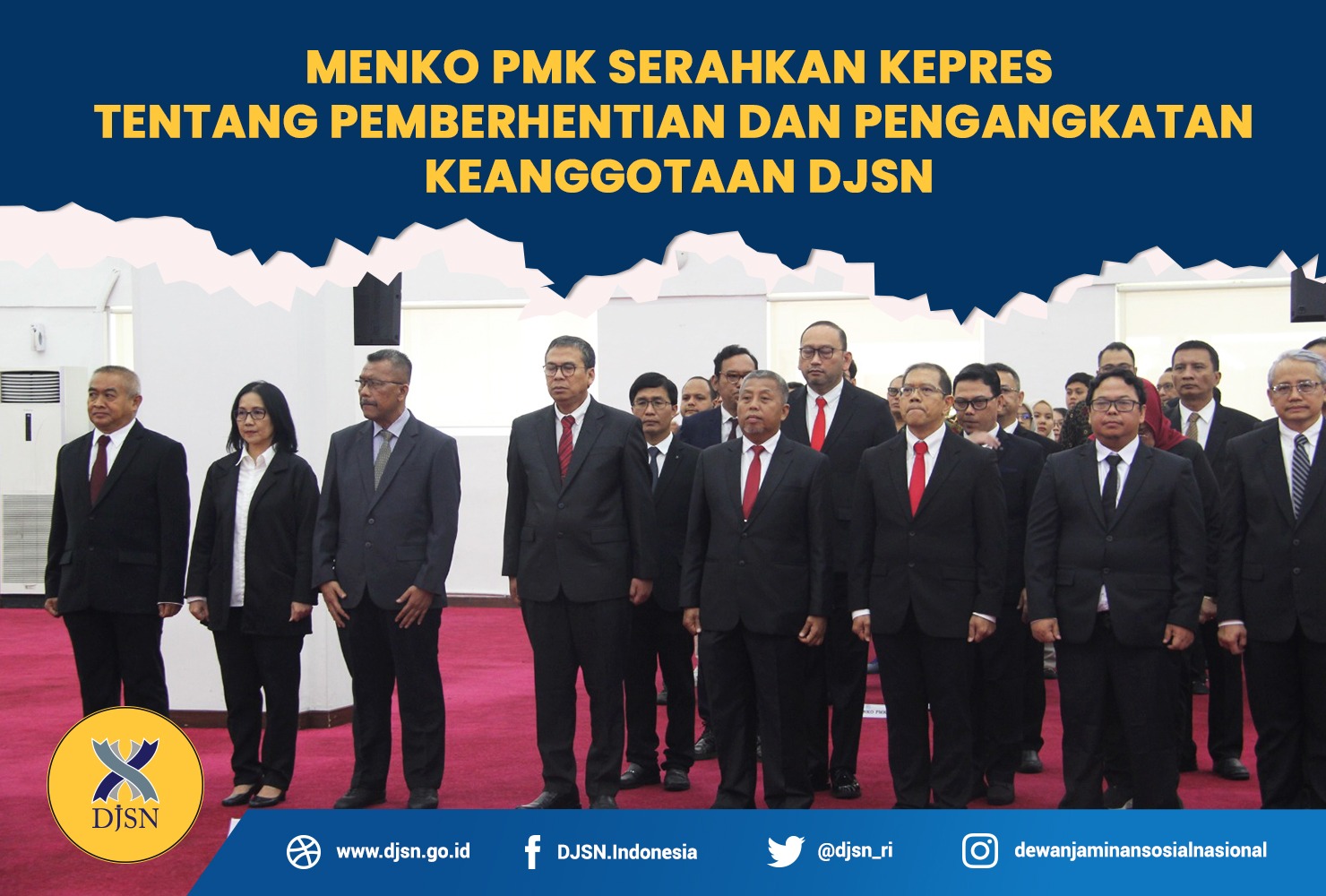 Menko PMK Serahkan Kepres tentang Pemberhentian dan Pengangkatan Keanggotaan DJSN